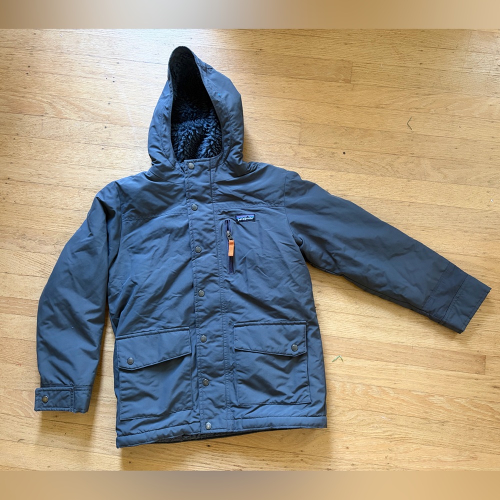 Patagonia Inferno fleece chunky pile lined kids parka with hood